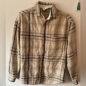 ASOS Beige Plaid Flannel Shirt Jacket 38”/Small